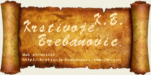 Krstivoje Brebanović vizit kartica